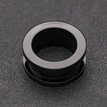 Detail View 1 of A Pair of Basic UV Acrylic Screw-Fit Ear Gauge Tunnel Plug-Black